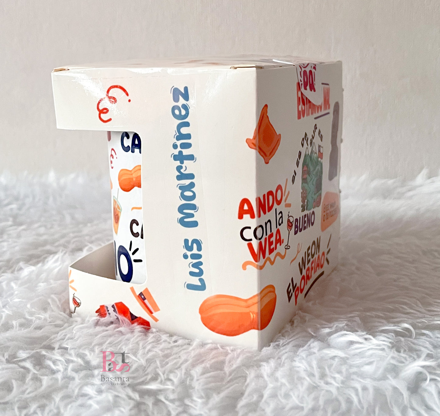 Taza frases papá+caja estampada + llavero